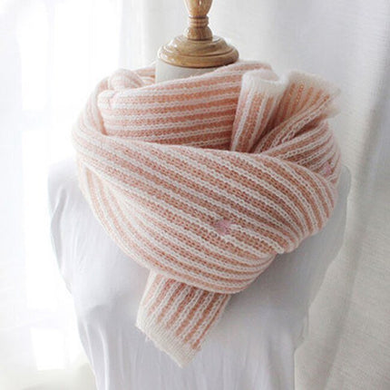 Écharpe tricotée en laine pour Femme - Rose 2 - | La boutique du chapeau