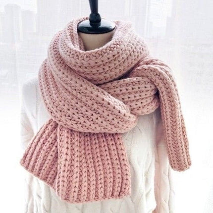Écharpe tricotée en laine pour Femme - Rose - | La boutique du chapeau
