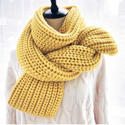 Écharpe tricotée en laine pour Femme - Jaune - | La boutique du chapeau