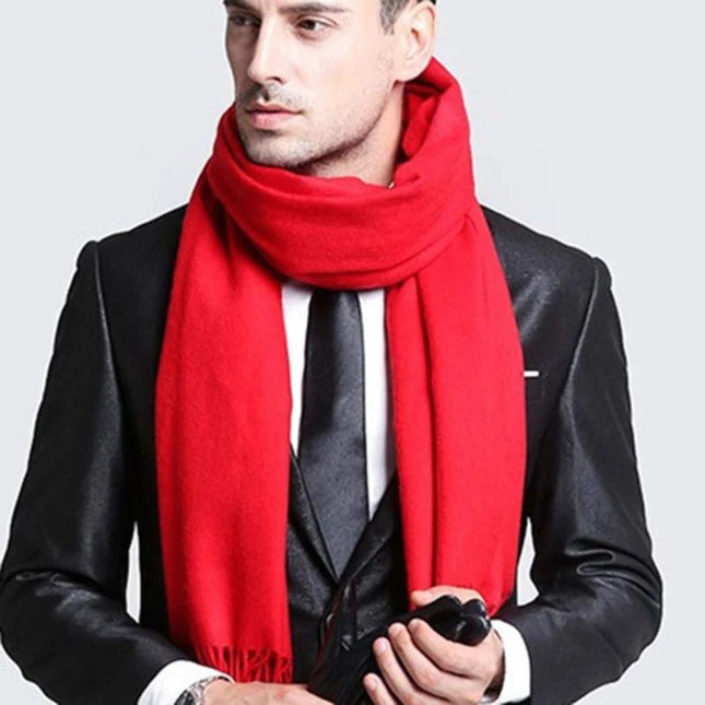Écharpes de couleurs unies pour homme - Rouge - | La boutique du chapeau
