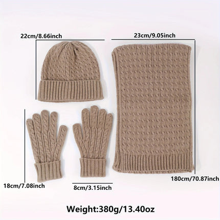 Ensemble 3 pièces de couleur unie pour femme - Rouge - Ajustable (du 54 au 59) | La boutique du chapeau