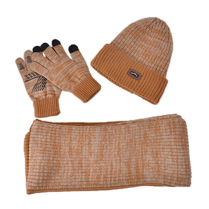 Ensemble bonnet d'hiver, gants, écharpe - Bleu marine - Ajustable (du 54 au 59) | La boutique du chapeau