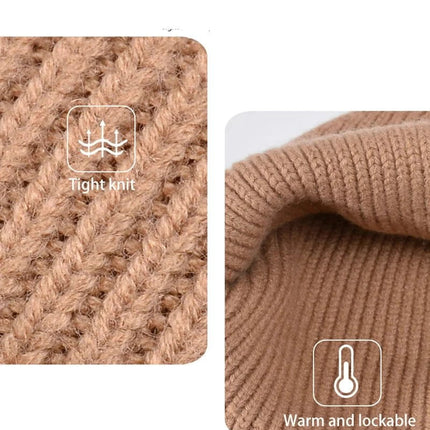 Ensemble bonnet écharpe et gants en acrylique - Kaki - Ajustable (du 54 au 59) | La boutique du chapeau