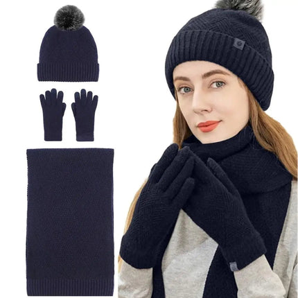 Ensemble bonnet, écharpe et gants en coton - Beige - Ajustable (du 54 au 59) | La boutique du chapeau