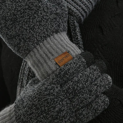 Ensemble bonnet écharpe et gants pour homme - Noir - Ajustable (du 54 au 59) | La boutique du chapeau