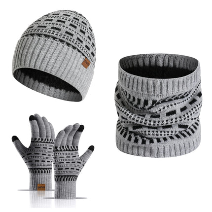 Ensemble bonnet echarpe et gants unisexe - Bleu marine - Ajustable (du 54 au 59) | La boutique du chapeau