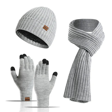 Ensemble bonnet écharpe et gants unisexe - Noir - Ajustable (du 54 au 59) | La boutique du chapeau