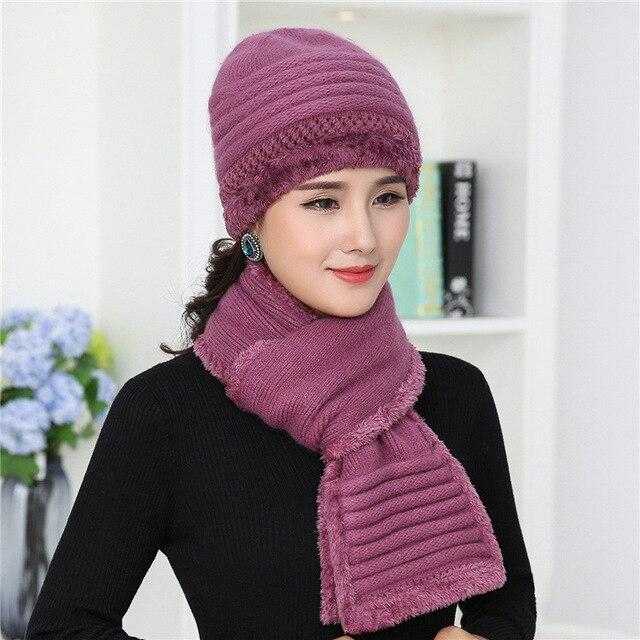 Ensemble bonnet et écharpe assortis - Violet 1 - Adulte | La boutique du chapeau