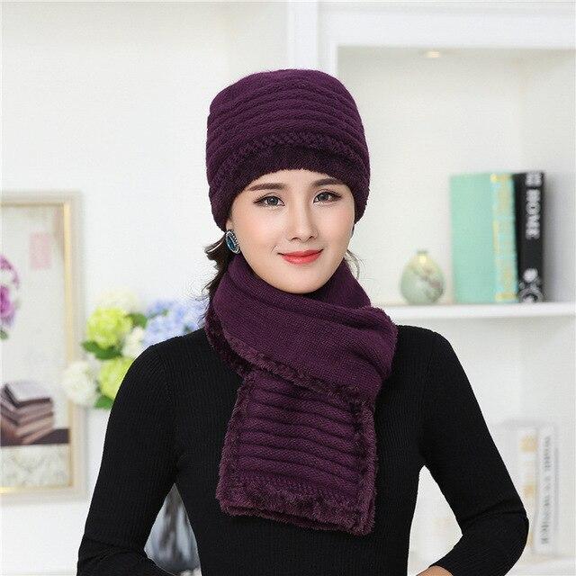 Ensemble bonnet et écharpe assortis - Violet - Adulte | La boutique du chapeau