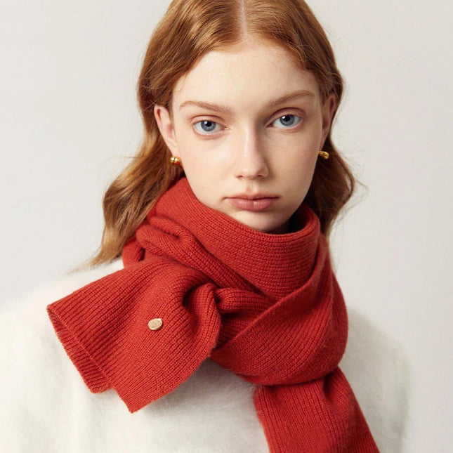 Ensemble bonnet et écharpe en laine - Rouge - Ajustable (du 54 au 59) | La boutique du chapeau
