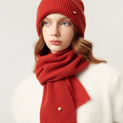 Ensemble bonnet et écharpe en laine - Bleu - Ajustable (du 54 au 59) | La boutique du chapeau