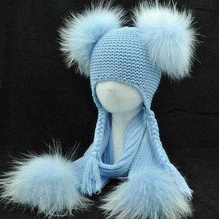 Ensemble bonnet et écharpe pour enfant - Bleu 1 - Enfant | La boutique du chapeau