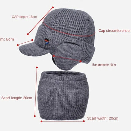 Ensemble bonnet et écharpe pour homme - Noir - Ajustable (du 54 au 59) | La boutique du chapeau