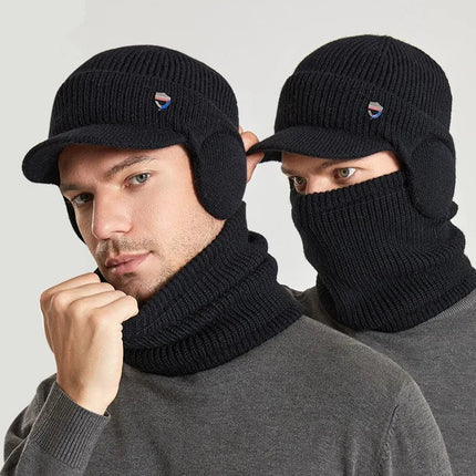 Ensemble bonnet et écharpe pour homme - Noir - Ajustable (du 54 au 59) | La boutique du chapeau
