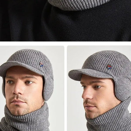 Ensemble bonnet et écharpe pour homme - Noir - Ajustable (du 54 au 59) | La boutique du chapeau
