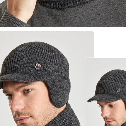 Ensemble bonnet et écharpe pour homme - Noir - Ajustable (du 54 au 59) | La boutique du chapeau