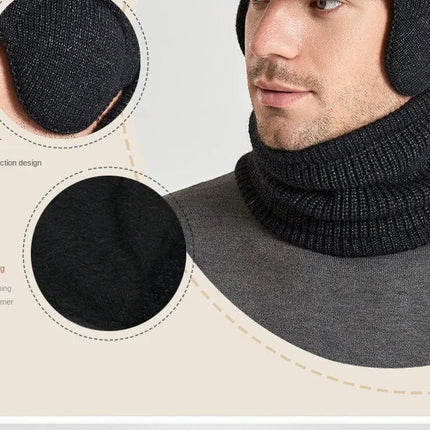 Ensemble bonnet et écharpe pour homme - Noir - Ajustable (du 54 au 59) | La boutique du chapeau