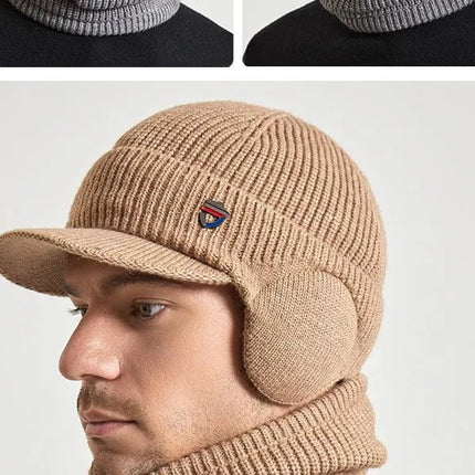 Ensemble bonnet et écharpe pour homme - Noir - Ajustable (du 54 au 59) | La boutique du chapeau