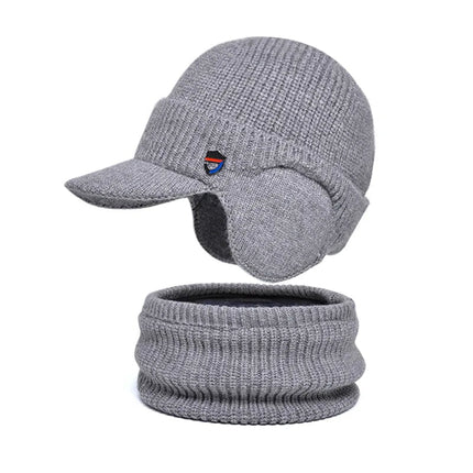 Ensemble bonnet et écharpe pour homme - Gris - Ajustable (du 54 au 59) | La boutique du chapeau