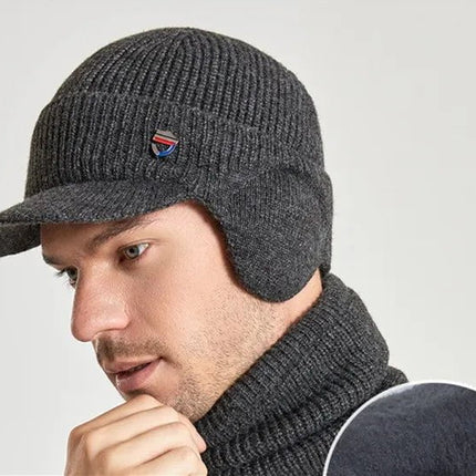 Ensemble bonnet et écharpe pour homme - Noir - Ajustable (du 54 au 59) | La boutique du chapeau