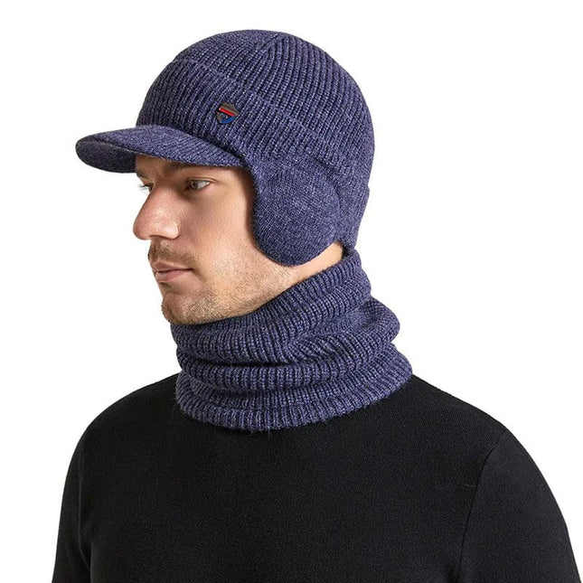 Ensemble bonnet et écharpe pour homme - Bleu - Ajustable (du 54 au 59) | La boutique du chapeau
