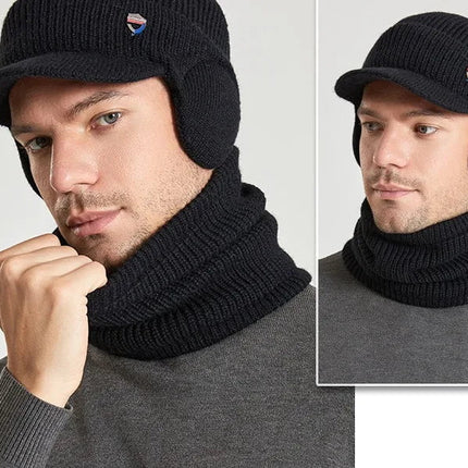 Ensemble bonnet et écharpe pour homme - Noir - Ajustable (du 54 au 59) | La boutique du chapeau