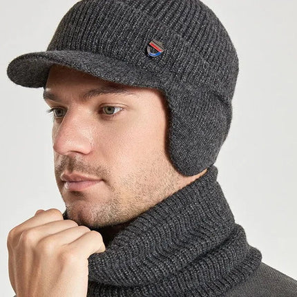 Ensemble bonnet et écharpe pour homme - Noir - Ajustable (du 54 au 59) | La boutique du chapeau