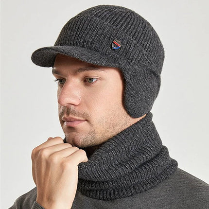 Ensemble bonnet et écharpe pour homme - Gris - Ajustable (du 54 au 59) | La boutique du chapeau