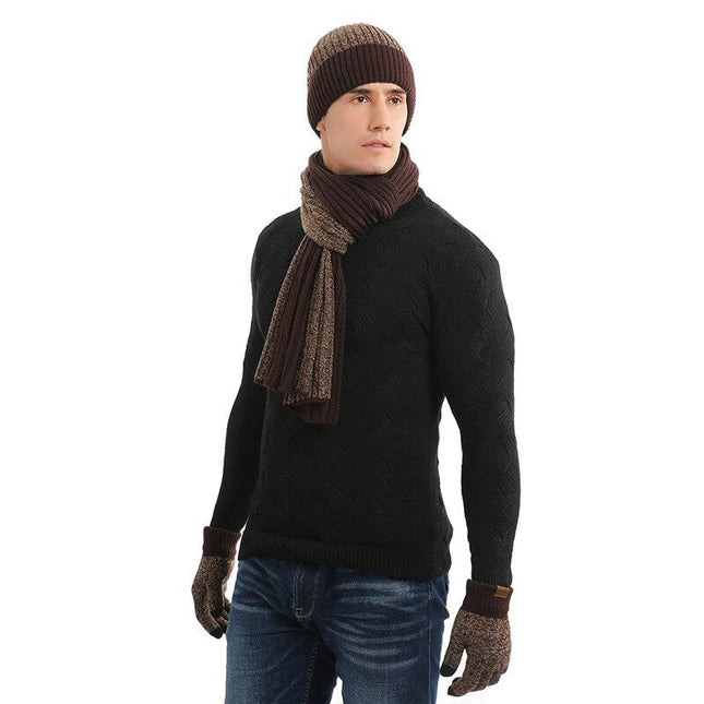 Ensemble bonnet gants et écharpe en laine - Café foncé 3 - Adulte | La boutique du chapeau