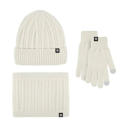 Ensemble bonnet gants et écharpe en velours - Gris - Ajustable (du 54 au 59) | La boutique du chapeau
