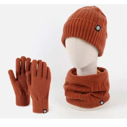 Ensemble bonnet gants et écharpe en velours - Blanc - Ajustable (du 54 au 59) | La boutique du chapeau