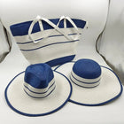 Ensemble chapeau et sac multi couleur - Blanc/bleu - M (56 - 58cm) | La boutique du chapeau
