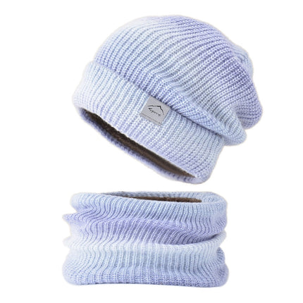 Ensemble de chapeaux et écharpes tricotés - Bleu - Adulte | La boutique du chapeau