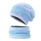 Ensemble de chapeaux et écharpes tricotés - Bleu ciel - Adulte | La boutique du chapeau
