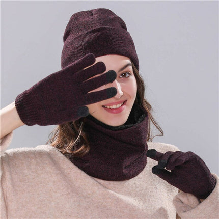Ensemble gants et écharpe pour fille - Bordeau - Adulte | La boutique du chapeau