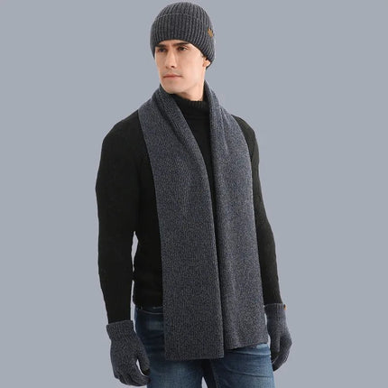 Ensemble homme bonnet écharpe et gants - Noir - Ajustable (du 54 au 59) | La boutique du chapeau