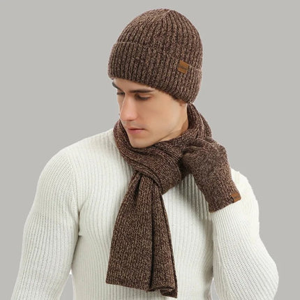 Ensemble homme bonnet écharpe et gants - Noir - Ajustable (du 54 au 59) | La boutique du chapeau