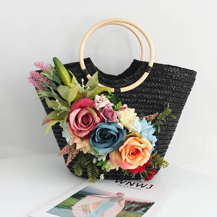Ensemble sac et chapeau noir style bohème - Chapeau noir - M (56 - 58cm) | La boutique du chapeau