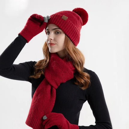 Ensemble trois pièces en coton - Bordeau - Ajustable (du 54 au 59) | La boutique du chapeau