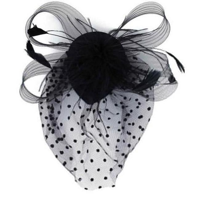 Fascinateur en filet et plume - Noir - | La boutique du chapeau