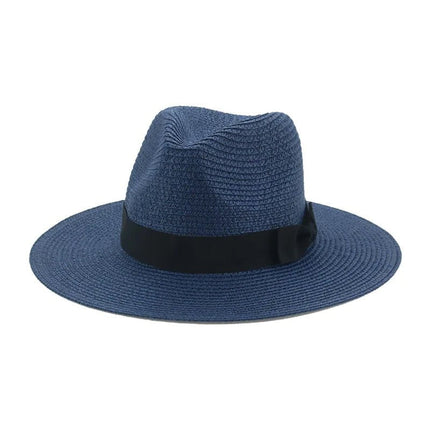 Fedora avec ruban à nœud papillon - Marine - M (56 - 58cm) | La boutique du chapeau