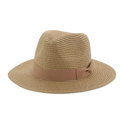 Fedora avec ruban à nœud papillon - Khaki - M (56 - 58cm) | La boutique du chapeau