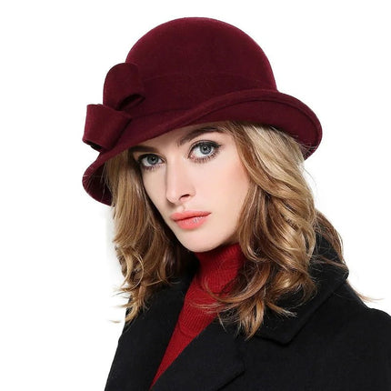 Fedora femme en feutre - Bordeau - M (56 - 58cm) | La boutique du chapeau