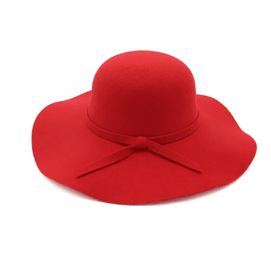 Fedora vintage en Laine à Large Bord - Rouge - M (56 - 58cm) | La boutique du chapeau