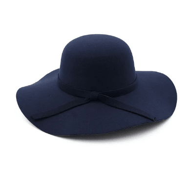 Fedora vintage en Laine à Large Bord - Bleu - M (56 - 58cm) | La boutique du chapeau