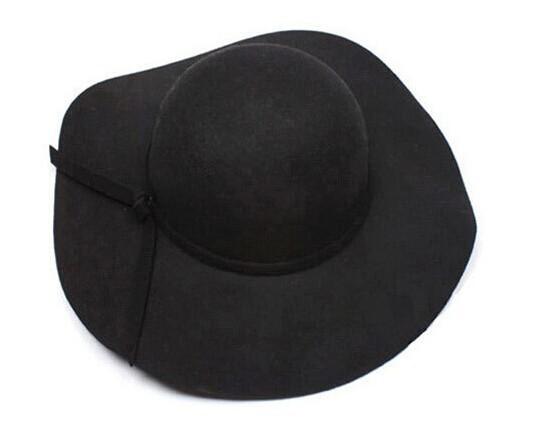 Fedora vintage en Laine à Large Bord - Noir - M (56 - 58cm) | La boutique du chapeau