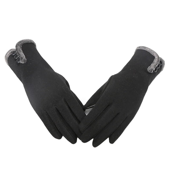 Gants chauds en fausse fourrure - Noir - Ajustable ( 6 ½ à 8 ) | La boutique du chapeau
