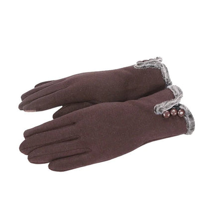 Gants chauds en fausse fourrure - Noir - Ajustable ( 6 ½ à 8 ) | La boutique du chapeau