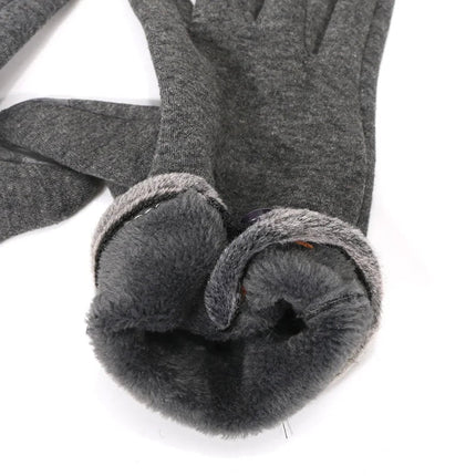 Gants chauds en fausse fourrure - Noir - Ajustable ( 6 ½ à 8 ) | La boutique du chapeau