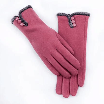 Gants chauds en fausse fourrure - Rose - Ajustable ( 6 ½ à 8 ) | La boutique du chapeau